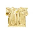 thumbnail image 5 of vastwit Toddler Girls Blouses Metallic Shirts Party Tops Ruffle Short Sleeve Tee Concert T-shirt Gold 18-24M, 5 of 7