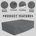 thumbnail image 5 of Covers & all Sectional Sofa Cover, Heavy duty 18 Oz Waterproof UV & Weather resistant, Outdoor Patio Couch Furniture Protector with Air Pockets & Drawstrings (78"L x 62"W x 28"H, Gray), 5 of 8