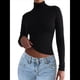 thumbnail image 2 of Camisetas Básicas para Mujer, Tops Cortos Ajustados para Salir, Lindas Camisetas de Cuello Alto para Adolescentes, Ropa de Larga Y2K Negro M, 2 of 9