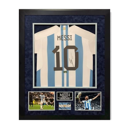 Lionel Messi Autographed Argentina Jersey Framed to 32x40 Icons