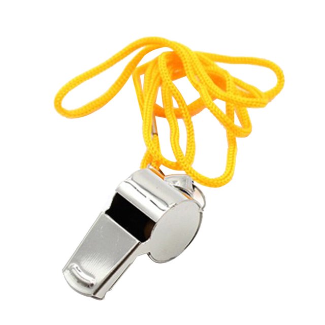 MasteelfCA 3 Pcs Sifflet en Acier Inoxydable avec Lanière Sifflets d'Urgence Sifflets de Survie Forts pour École Gym Camping Randonnée Entraînement