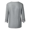 thumbnail image 3 of DuoJiaJ Women Fashion Casual Solid Lace Tops Sexy V-Neck Blouse Half-Sleeve Shirts Women’s V-Neck Tops Gray, 3 of 4
