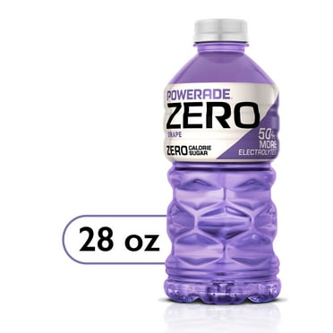 POWERADE Zero Sugar Grape Electrolyte Sports Drink, 28 fl oz Bottle