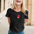 thumbnail image 2 of SZXZYGS T-Shirts pour Femmes Coton Grande Taille T-Shirt Mignon Col Rond Manches Courtes Été 2024, 2 of 4