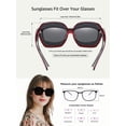 thumbnail image 4 of TINHAO Oversized Square Fit Over Glasses Sunglasses for Women with Hard Case, Trendy Polarized UV400 Wear Over Prescription Glasses Stylish Fashion, 4 of 6