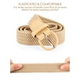 thumbnail image 3 of Deago Braided Belts for Men Women Stretch Elastic PU Leather Woven Belts for Casual Golf Jeans - Black, 3 of 8