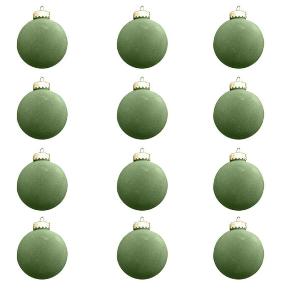 NWOKYZGH 12Pcs Velvet Christmas Balls Flocked Christmas Tree Hanging Ornaments Shatterproof Plastic Hanging Balls Decorations for Xmas Tree Party Home Holiday Decor