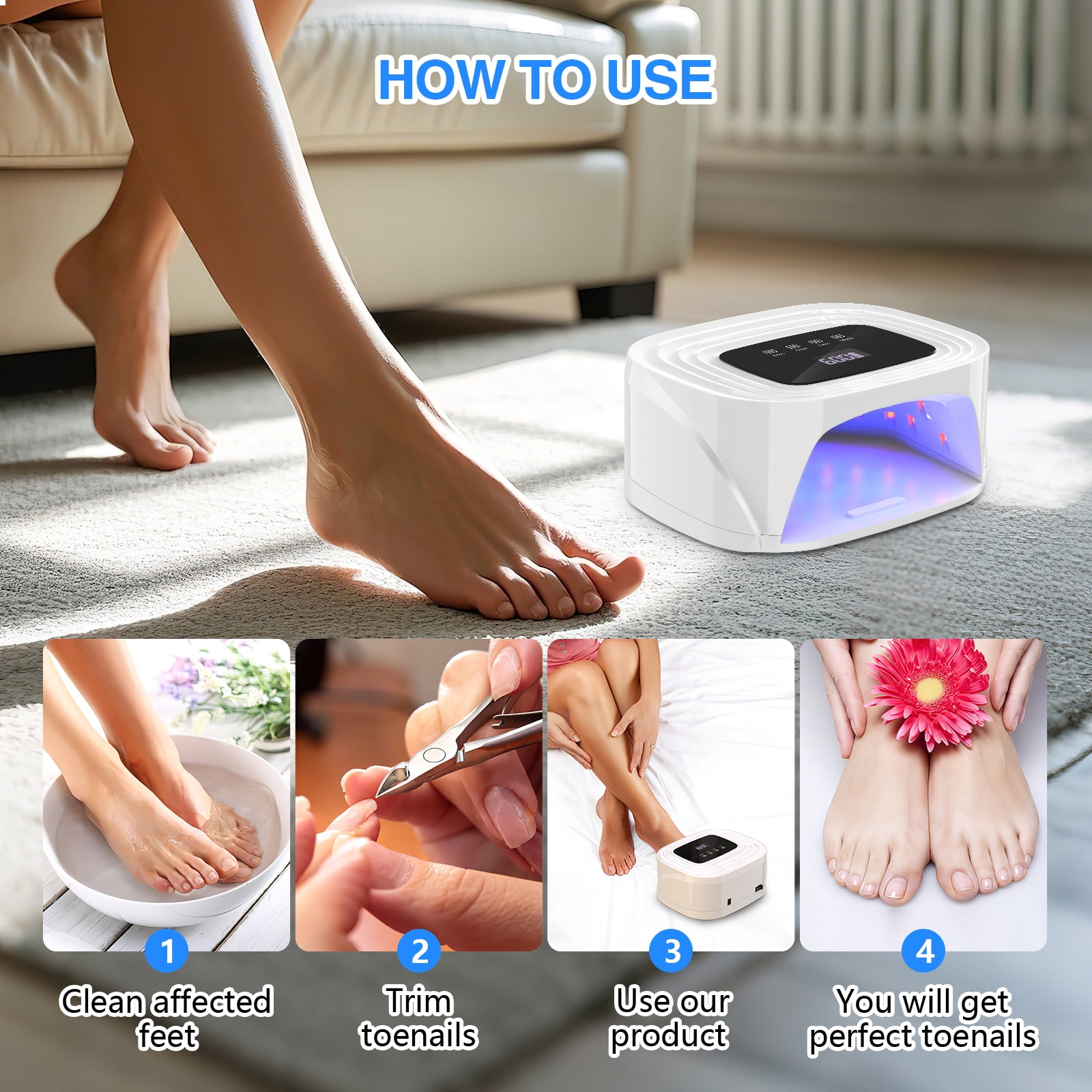 iKeener Rechargeable Nail Lamp Is Designed For Nail Fungus, With More Space