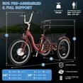 thumbnail image 4 of MOONCOOL Electric Trike for Adults w/ Rearview Mirror kit, 700W Peak Motor 14.5Ah battery，24"/26" 7 Speeds 3 Wheels Electric Trikes, 4 of 9