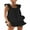 Black, variant on Rdhnmea Womens Pajama Sets 2 Piece Summer Ladies Ruffled Sleeveless Cami Crop Top Tank Shorts Sets Lounge Sleepwear Pjs Set