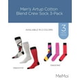 thumbnail image 2 of MeMoi Men's Artup Cotton Blend Crew Sock 3-Pack - Mens - Male, 10-13, Black-Chili, 2 of 7