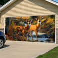 thumbnail image 5 of Orange Autumn Deer Garage Door Cover Banner 7 x 16 FT, Forest Vintage Elk Garage Door Curtains Backdrop with Grommets for Indoor Outdoor Wall Party Porch Yard Decorations Background, 5 of 9