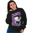 thumbnail image 3 of Kanji Style Cartoon Just Say Boop Women Plus Size Sweatshirt Brisco Brands 2X, 3 of 5