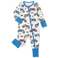 thumbnail image 2 of QEFJNO Bamboo Viscose Baby Boys One-Piece Footies Pajamas, Zipper Romper with Mitten, Footless Sleepers - 1PCS Motorcycle, 2 of 9