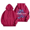 thumbnail image 4 of Chandail à Capuche Imprimé Lettre Mode Femme Manches Longues Décontracté Sportif Confortable, 4 of 5
