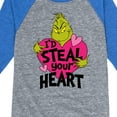 thumbnail image 3 of The Grinch - I'd Steal Your Heart  - Toddler & Youth Raglan Graphic T-Shirt, 3 of 4