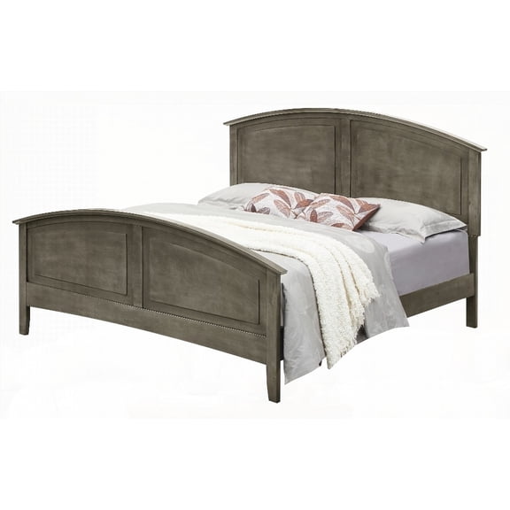 Gray Queen Size Bed Having a Relaxed Design and Requiring Assembly