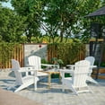 thumbnail image 3 of Spaco Adirondack Chair with Cup Holder, All Weather Patio Chair HDPE Lounger, Fire Pit Seating High Back and Wide Seat for Outdoor, White, 3 of 11