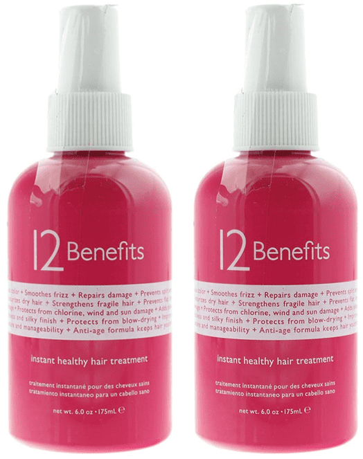12 Benefits Instant Healthy Hair Treatment, Leave-In Conditioning, Smoothes  Frizz, Strengthens & Repairs, Heat Protection Spray, 6 Fl Oz (Pack Of 2) -  