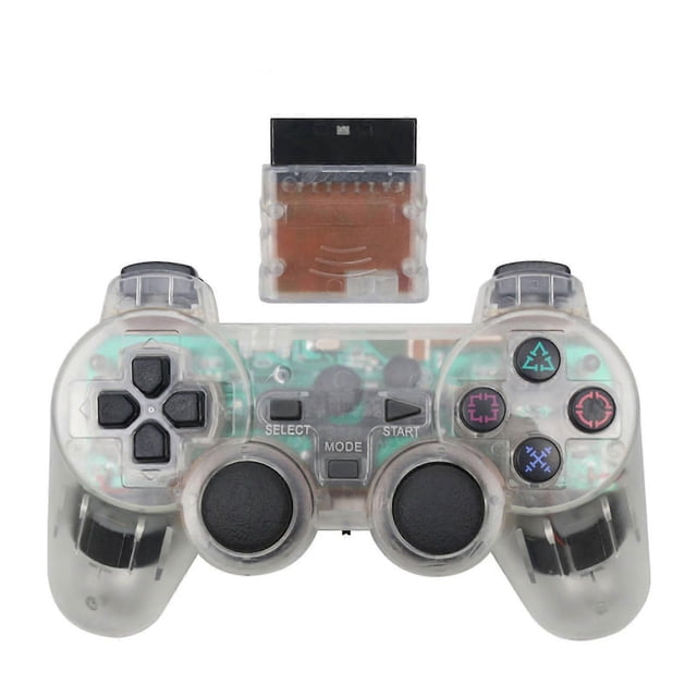Wireless Game Controller Transparent Sensitive 2.4G Dual Vibration Game Controller for Game Accessories White