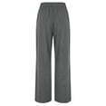 thumbnail image 4 of Bzdzmqm Women's Corduroy Pants Casual High Waisted Trousers with Pockets Elastic Waist Baggy Wide Leg Loose Trousers, Gray S, 4 of 7
