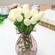 thumbnail image 4 of Flores artificiales Advancent 5 uds Tulipanes PU decoración de fiesta leche blanca, 4 of 6