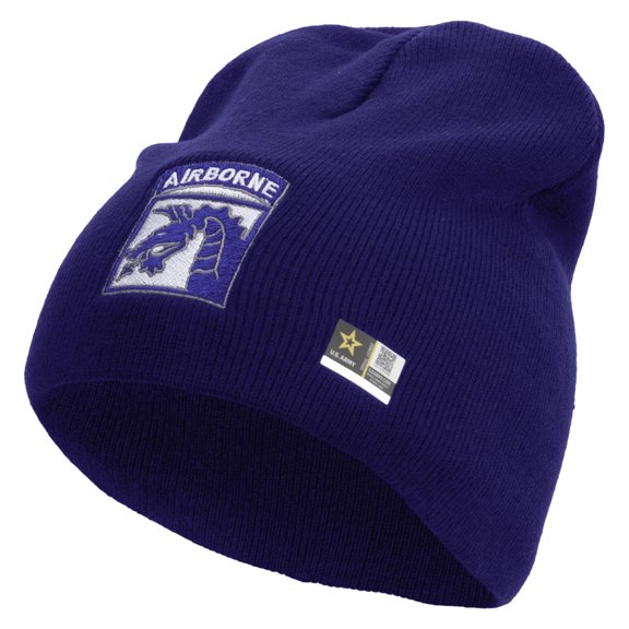 18th Airborne Corps Embroidered 8 Inch Knitted Short Beanie - Royal OSFM