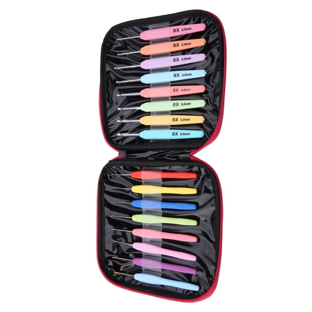 Ganchos de crochet Bling Bling kit de 16 piezas multicolores aluminio