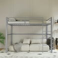 thumbnail image 5 of WKSCLPAI Metal Loft Bed Twin Size Loft Bed with Safety Guard Rail Flat Ladder Twin Loft Bed Attic Bed with Large Space Below Strong and Durable, 5 of 7