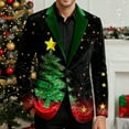 thumbnail image 4 of Stamzod Mens Sport Coat with Pocket Christmas Tree One Button Oversized Casual Blazer Men's Fashion Xmas Corduroy Jacket for Party Wedding Dark Blue B XXL, 4 of 6