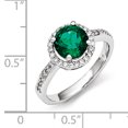 thumbnail image 3 of Designer Sterling Silver Ss Rhodium-Plated White & Green Cz Brilliant Embers Ring (Length=0.00) (Width=0.00) Made In China, 3 of 4