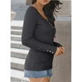 thumbnail image 6 of Womens Long Sleeve Shirts Casual Fall Fashion Clothes Tops Basic Ribbed Knit T Shirts, 6 of 6
