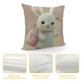 thumbnail image 4 of Orinice Bunny Graphic Decorative Throw Pillow Cover for Home Couch Living Room Bed Sofa Square Pillowcase 1PC 20x20in, 4 of 5