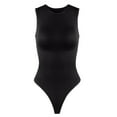 thumbnail image 6 of ZQUUVOU Women's Plus Size Stretch Bodysuit Backless Front Closure Snap Crotch Full Body Shaper Thong Bodysuit Black, 6 of 6