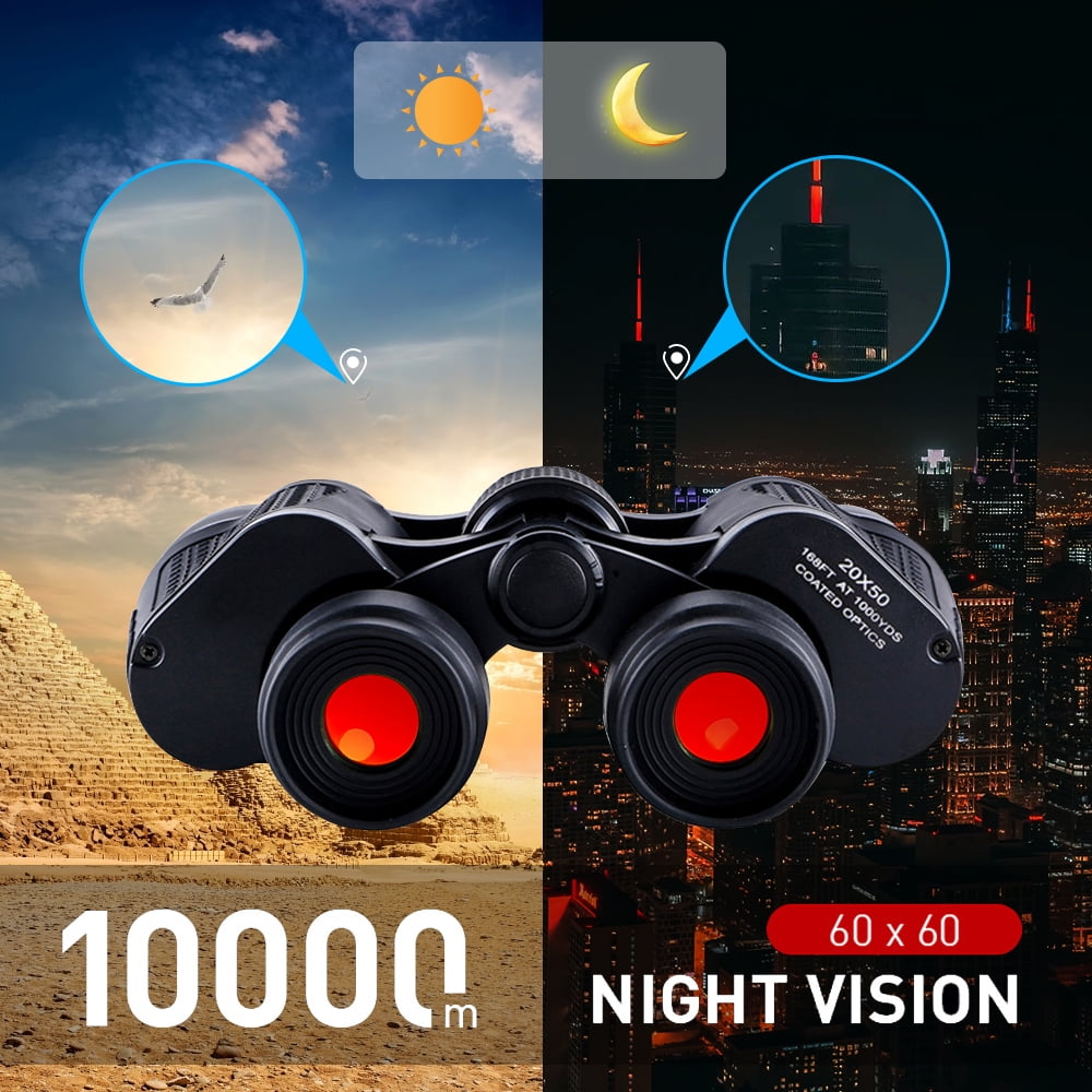 Zoom 180x100 Binoculars with Day Night Vision BAK4 Prism High Power Waterproof