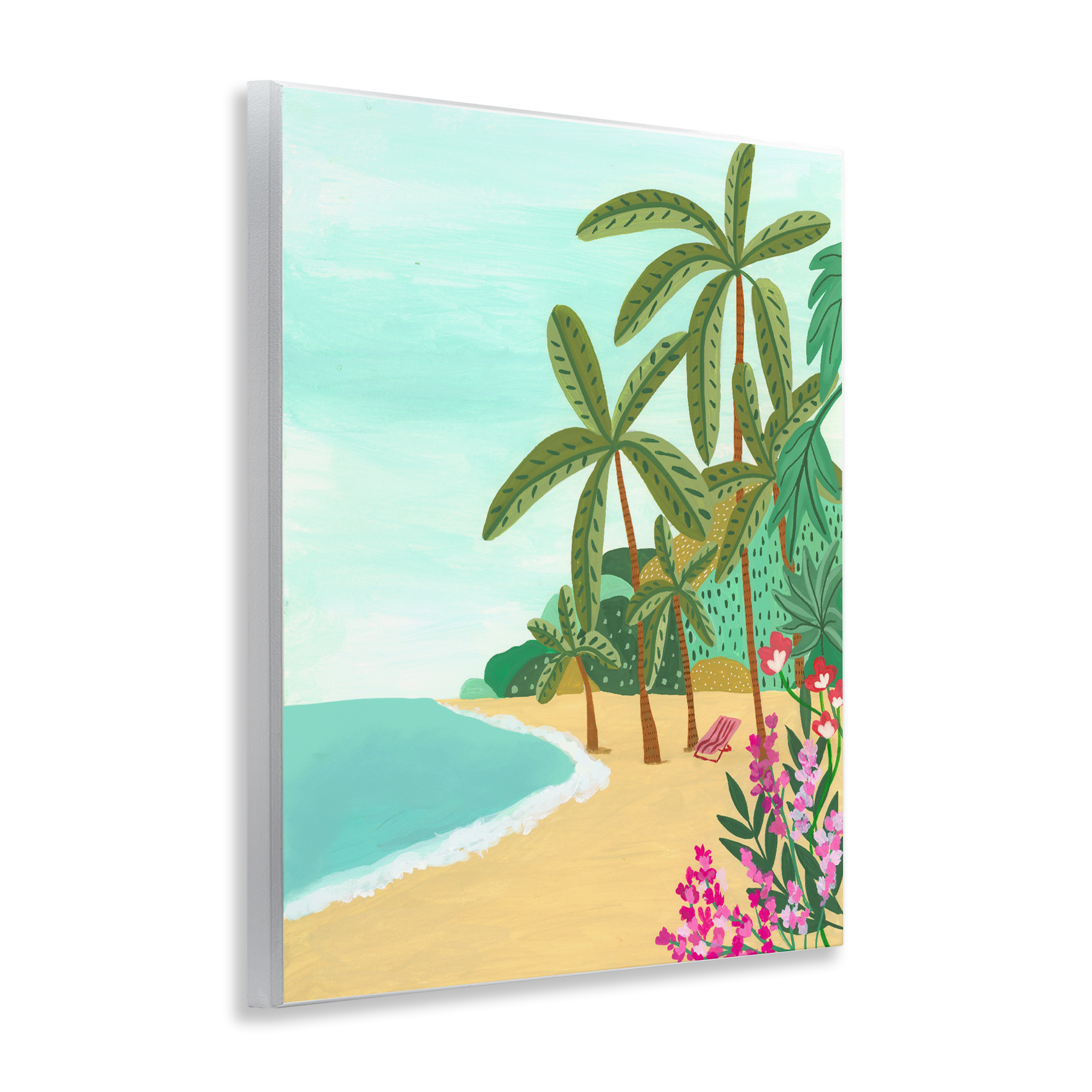 Palm Filled Shoreline Wall Plaque Art, design by Nabeela Rumi