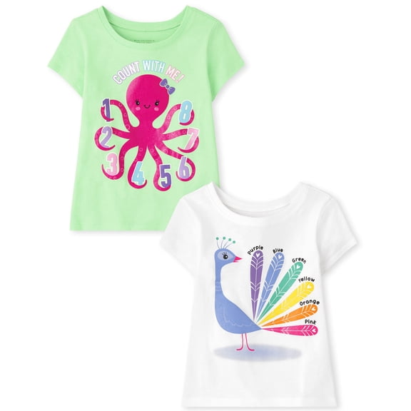 Camiseta The Children's Place para bebés y niñas pequeñas, paquete de 2 unidades, 4 unidades