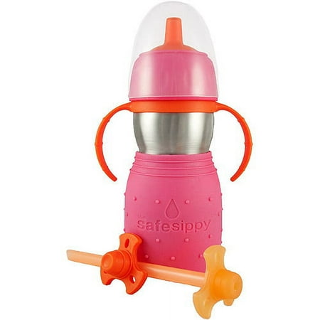 Kid Basix by New Wave - Safe Sippy 2; Baby & Toddler Stainless Steel Cup with Straw