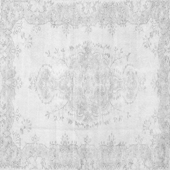Ahgly Company Indoor Square Persian Gray Traditional Area Rugs, 5' Square