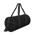 thumbnail image 3 of Xecao Black print Round Travel Duffel Bag is a foldable gym bag with an inner pocket, perfect for travel sports, 3 of 8