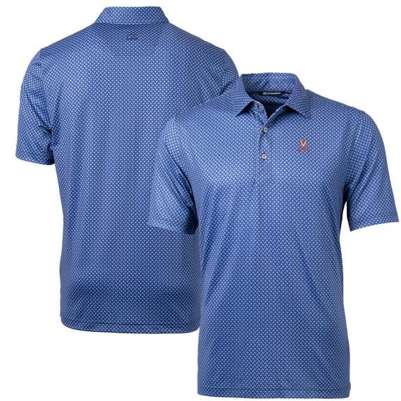 Men's Cutter & Buck Navy Virginia Cavaliers Pike Banner Print Polo