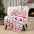 thumbnail image 6 of PAVILIA Christmas Throw Blanket | Holiday Christmas Reindeer Snowflakes Fleece Blanket | Soft, Plush, Warm Winter Cabin Throw,60x80 (White Reindeer), 6 of 9