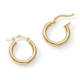 thumbnail image 4 of 14K Yellow Gold Round Gold Hoop Earring for Women | High-Polish, ¾ Inch Diameter, Slim (2.5mm)| Real Gold, Stamped for Authenticity, 4 of 5