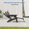 thumbnail image 5 of CHYVARY 3-Position Adjustable Foldable Adirondack Chairs Set of 2, Heavy Duty HDPE Patio Furniture with Cup Holder, All-Weather Deck Seating, Black, 5 of 9