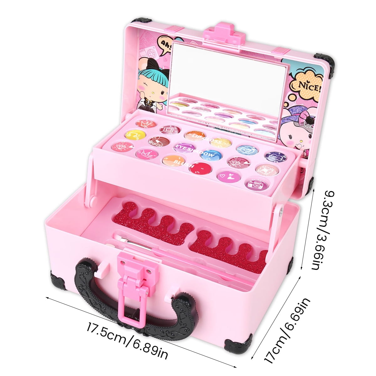 Lieonvis Kids Makeup Kit for Girls,Real Washable Makeup Toy for Little Girl  Princess Play Make Up Birthday Gift Toy Child Play Makeup Toys for