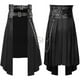 thumbnail image 3 of Falda plisada punk para cosplay, cinturón de cuero gótico para hombre, falda escocesa de guerrero romano medieval, falda de metal asimétrica, disfraz de Halloween negro, 3 of 5