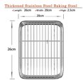 thumbnail image 4 of 3set 10 Inch Toaster Oven Tray and Rack Set, Small Stainless Steel Baking Pan with Cooling Rack, 4 of 7
