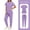 Purple, variant on purcolt Women's Scrubs Set Short Sleeve Two Button V-Neck Scrubs Top & Elastic High Waist Drawstring Jogger Pants Medical Scrubs Set with Pockets