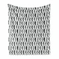 thumbnail image 1 of Seahorse Soft Flannel Fleece Throw Blanket, Repeating Pattern Tribal Style Abstract Seahorse Design in Various Forms, Cozy Plush for Indoor and Outdoor Use, 50" x 70", Black and White, by Ambesonne, 1 of 6