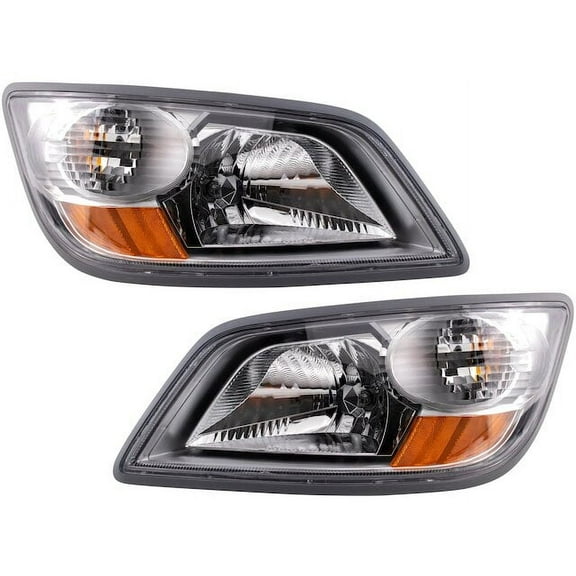 Headlight Assembly Set 2 Piece - Compatible with 2015 - 2017 Hino 258 2016